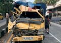 Truk Fuso Mitsubishi Colt Diesel ringsek setelah menabrak bagian belakang truk Tronton di jalan lingkar selatan (JLS) Salatiga, Kamis, 4 Juni 2026. (Dok.Humas Polres Salatiga/Lingkarjateng.id)