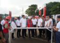 Bupati Jepara, Witiarso Utomo bersama Forkopimda saat mengunjungi lokasi pembangunan Sekolah Rakyat yang sebelahnya rencana akan dibangun SNT di Desa Suwawal Pakisaji, baru-baru ini. Foto: Tomi Budianto/Lingkar