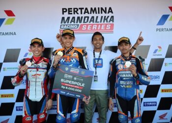 Irfan Ardiansyah, pebalap asal Ungaran Timur, Kabupaten Semarang sukses torehkan dominasi Kelas Nasional Sport 250 Seri Ketiga Mandalika Racing Series (MRS) 2026 di Sirkuit Internasional Pertamina Mandalika, NTB. Foto: Dok.pribadi/Lingkar