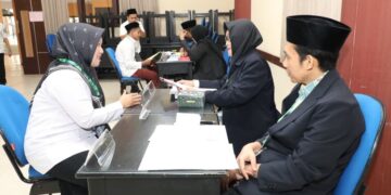 Pelaksanaan tahap wawancara dalam seleksi Beasiswa Santri Pemprov Jateng di kompleks Kantor BPSDMD Jateng, Semarang, Sabtu, 25 Juli 2026. (Humas Pemprov Jateng/Lingkarjateng.id)