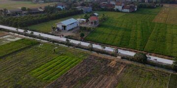 FOTO UDARA: Hasil sementara pembangunan Jalan Gidanglo–Guwosobokerto di Kecamatan Welahan, Kabupaten Jepara pada Rabu, 15 Juli 2026. (dok for Lingkarjateng.id)