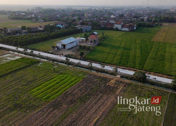 FOTO UDARA: Hasil sementara pembangunan Jalan Gidanglo–Guwosobokerto di Kecamatan Welahan, Kabupaten Jepara pada Rabu, 15 Juli 2026. (dok for Lingkarjateng.id)