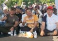 Ketua DPRD Kabupaten Pati, Ali Badrudin (kanan), ikut meluncurkan logo peringatan hari jadi ke-703 kabupaten setempat pada Minggu, 12 Juli 2026. (dok for Lingkarjateng.id)