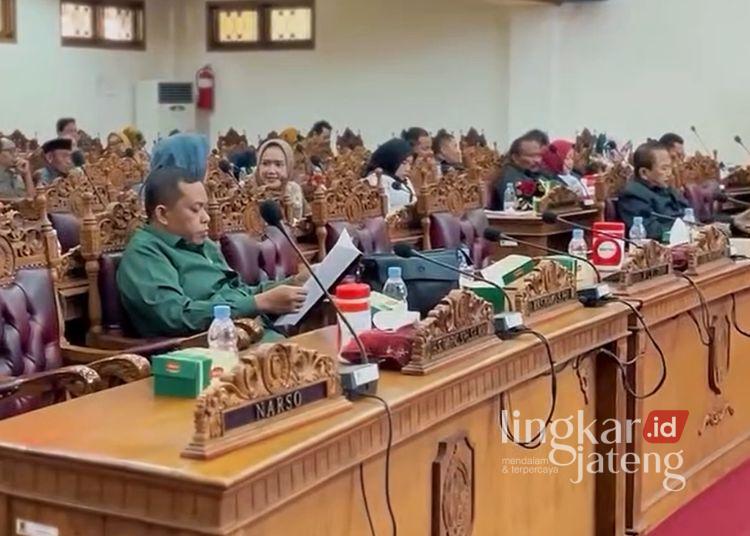 Rapat Paripurna dengan agenda Persetujuan Bersama Rancangan Peraturan Daerah (Raperda) tentang Pertanggungjawaban Pelaksanaan APBD Kabupaten Pati Tahun Anggaran 2025 pada Selasa, 14 Juli 2026. (dok for Lingkarjateng.id)
