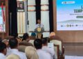 Kepala Dinas Kesehatan (Dinkes) Pati, Luky Pratugas Narimo, menyampaikan sambutan dalam acara peluncuran inovasi Tempayan Bu Harti di pendopo kabupaten pada Rabu, 29 Juli 2026. (dok for Lingkarjateng.id)