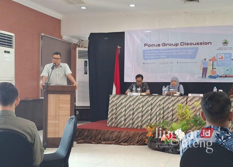 DPRD Jateng Perkuat Transparansi Publik Lewat Pemanfaatan Teknologi Digital 25 Wakil Ketua DPRD Jawa Tengah, Muhammad Saleh, saat menjadi narasumber dalam Focus Group Discussion (FGD) bertema Transformasi Komunikasi Publik di Era Digital: Penguatan Transparansi, Akuntabilitas, dan Kepercayaan Publik di Hotel Pandanaran Semarang, Senin, 6 Juli 2026. (Lingkarjateng.id)