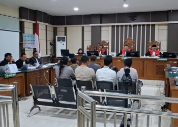 Sidang lanjutan dugaan korupsi proyek DJKA yang menjerat Bupati Pati nonaktif Sudewo di Pengadilan Tipikor Semarang, Senin, 13 Juli 2026. (Rizky Syahrul Al-Fath/Lingkarjateng.id)