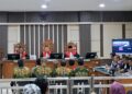 Delapan camat di Kabupaten Pati saat menjadi saksi dalam persidangan kasus Bupati Pati nonaktif Sudewo di Pengadilan Tipikor Semarang, Rabu, 15 Juli 2026. (Rizky Syahrul Al-Fath/Lingkarjateng.id)