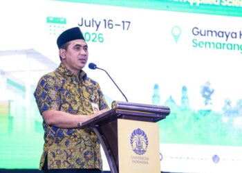 Wakil Gubernur Jawa Tengah, Taj Yasin Maimoen, saat membuka The 8th International Conference on Vocational Education Applied Science and Technology (ICVEAST) 2026 yang diselenggarakan Universitas Indonesia bekerja sama dengan Universitas Diponegoro di Hotel Gumaya Semarang, Kamis, 16 Juli 2026. (dok for Lingkarjateng.id)