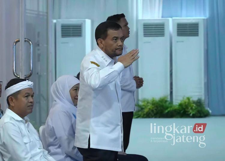 Gubernur Jawa Tengah, Ahmad Luthfi menghadiri peresmian penggunaan BBM jenis B50 di Rest Area KM 57 Tol Jakarta-Cikampek, Kabupaten Karawang, Jawa Barat, Kamis , 9 Juli 2026. (Dok. for Lingkarjateng.id)