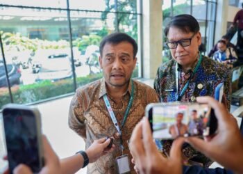 Gubernur Jawa Tengah, Ahmad Luthfi diwawancara di sela acara Konferensi Nasional Kusta 2026 di Grand Sahid Jaya, Jakarta, Jumat, 10 Juli 2026. (Dok. for Lingkarjateng.id)
