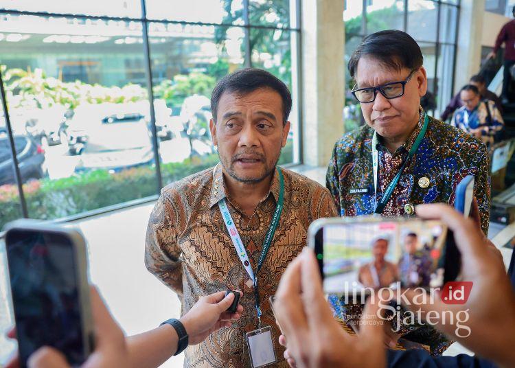 Gubernur Jawa Tengah, Ahmad Luthfi diwawancara di sela acara Konferensi Nasional Kusta 2026 di Grand Sahid Jaya, Jakarta, Jumat, 10 Juli 2026. (Dok. for Lingkarjateng.id)