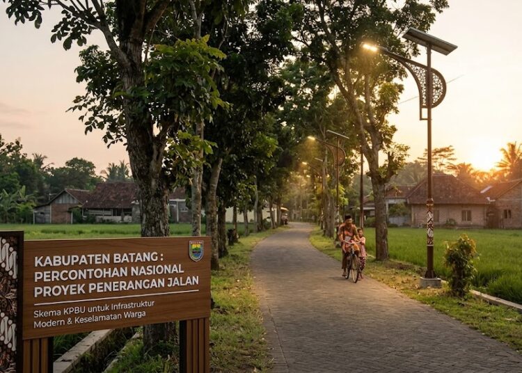 Ilustrasi - Proyek program penerangan jalan umum (PJU) di Batang masuki babak baru. Foto : Ilustrasi Gemini AI