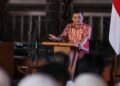 Gubernur Jawa Tengah, Ahmad Luthfi, saat menghadiri Konferensi Cabang (Konfercab) XXXII Pengurus Cabang (PC) Pergerakan Mahasiswa Islam Indonesia (PMII) Kabupaten Kudus di Pendopo Kabupaten Kudus, Sabtu, 8 Agustus 2026.