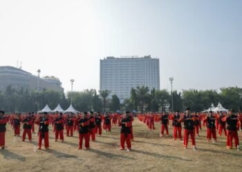 Pembukaan Muktamar XVI Tapak Suci Putera Muhammadiyah di kawasan Simpang Lima, Kota Semarang, Sabtu, 8 Agustus 2026. (Dok for Lingkarjateng.id)
