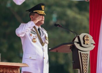 Gubernur Jawa Tengah Ahmad Luthfi dalam upacara peringatan HUT Kemerdekaan Repunlik Indonesia di Lapangan Pancasila, Simpanglima, Kota Semarang, Senin, 17 Agustus 2026. (dok for Lingkarjateng.id)