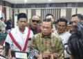 Bupati Pati Non Aktif Sudewo temui media usai sidang di pengadilan negeri semarang, rabu (12/08/2026) Dok. RIZKY S/LINGKAR