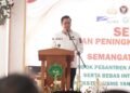 BNPT dan Pemkab Jepara Perkuat Pencegahan Terorisme di Pesantren 35 Bupati Jepara, Witiarso Utomo, memberikan sambutan dalam seminar pencegahan terorisme yang digelar di Pondok Pesantren Al-Muttaqin, Kabupaten Jepara, Kamis, 12 Agustus 2026. (Tomi Budianto/Lingkarjateng.id)