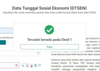 Tangkapan layar laman cek desil di dtsen-form.bps.go.id. (Lingkarjateng.id)