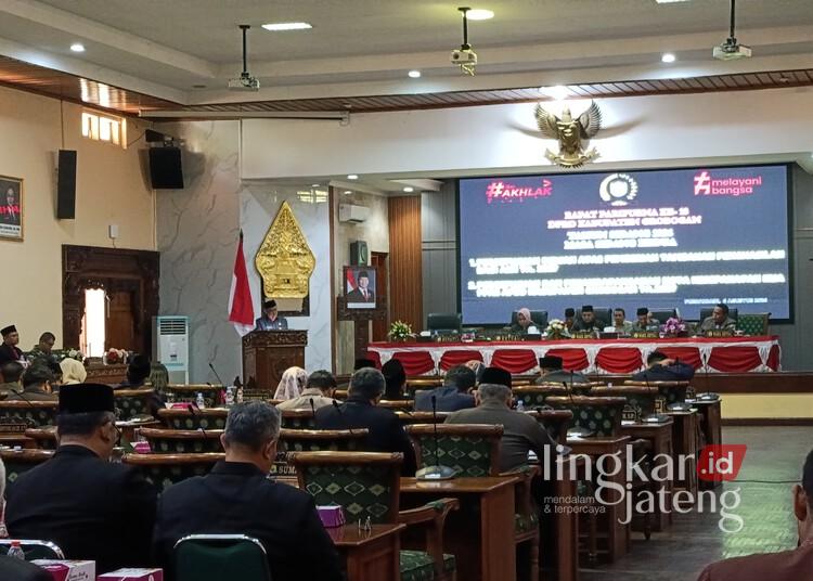 Rapat Paripurna ke-18 DPRD Kabupaten Grobogan, Kamis, 6 Agustus 2026. (Ahmad Abror/Lingkarjateng.id)