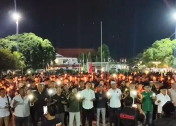 Suasana doa bersama lintas elemen masyarakat di Alun-Alun Simpang Lima Kabupaten Pati pada Jumat, 21 Agustus 2026. (dok for Lingkarjateng.id)