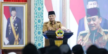 Gubernur Jawa Tengah, Ahmad Luthfi, memberi sambutan dalam pengukuhan Pengurus MUI Provinsi Jawa Tengah masa khidmat 2026-2031 di Gedung Gradhika Bhakti Praja, Semarang, Senin, 24 Agustus 2026. (Humas Pemprov Jateng/Lingkarjateng.id)