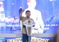 Gubernur Jawa Tengah, Ahmad Luthfi, memberi sambutan dalam Harmony of Java 2026 di Pusat Rekreasi dan Promosi Pembangunan (PRPP) Jawa Tengah, Sabtu malam, 22 Agustus 2026. (Humas Pemprov Jateng/Lingkarjateng.id)