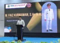 Bupati Batang M Faiz Kurniawan memberikan sambutan dalam forum Ngopeni SMK di kawasan KEK Industropolis Batang pada Kamis (20/8/2026). Foto:Dok.Pemkab Batang/Lingkar