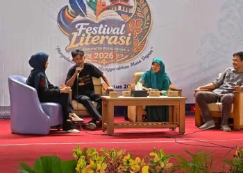 Diskusi : Festival Literasi Kabupaten Pekalongan 2026 dengan tema “Literasi Konservasi Air” di Perpusda Kabupaten Pekalongan, Jumat (21/8/2026). Foto : Fahri Akbar/ Lingkar
