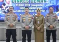 Kapolres Demak, AKBP Samelino bersama Kabid Kesmas DKK Demak Sri Puji Astutik dalam kegiatan sosialisasi program peduli CTEV di Mapolres Demak. Foto : Burhan/ Lingkar