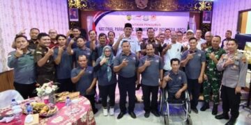 Wakil Bupati Jepara Muhammad Ibnu Hajar (berpeci) menghadiri pelantikan pengurus baru National Paralympic Committee Indonesia (NPCI) di Aula Kejaksaan Negeri Jepara pada Selasa, 4 Agustus 2026. (dok for Lingkarjateng.id)