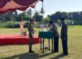 Bupati Kendal, Dyah Kartika Permanasari dan Dandim 0715/Kendal menandatangani berita acara penutupan TMMD Sengkuyung Tahap III Tahun 2026 di Desa Wonosari, Kecamatan Patebon, Kabupaten Kendal pada Kamis, 13 Agustus 2026. (Anik Kustiani/Lingkarjateng.id)