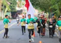 Sekda Jawa Tengah, Sumarno, mengikuti Borobudur Friendship Run 5K dalam penutupan HUT ke-81 Jateng di Alun-alun Kidul Kabupaten Boyolali, Minggu, 30 Agustus 2026. (Humas Pemprov Jateng/Lingkarjateng.id)