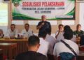Sosialisasi pelaksanaan peningkatan Jalan Sambong-Ledok di Balai Desa Pojokwatu, Kecamatan Sambong, Kabupaten Blora, Rabu, 5 Agustus 2026. (Eko Wicaksono/Lingkarjateng.id)