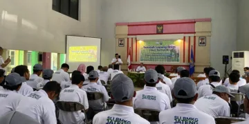 Acara Sekolah Lapang Iklim (SLI) Tematik yang digelar BMKG di Aula Dinas Pertanian dan Pangan Kabupaten Rembang, Rabu, 26 Agustus 2026. (Vicky Rio/Lingkarjateng.id)