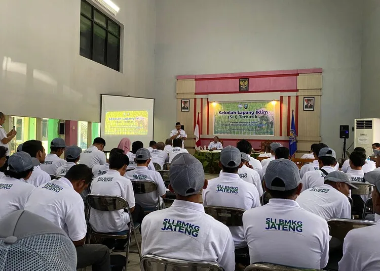 Acara Sekolah Lapang Iklim (SLI) Tematik yang digelar BMKG di Aula Dinas Pertanian dan Pangan Kabupaten Rembang, Rabu, 26 Agustus 2026. (Vicky Rio/Lingkarjateng.id)