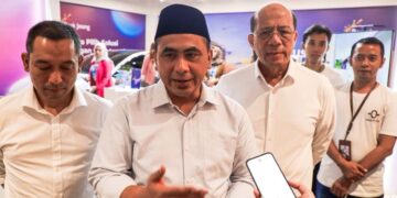 Wakil Gubernur Jawa Tengah Taj Yasin Maimoen memberikan pernyataan kepada media usai menghadiri Undian Tabungan Bima Bank Jateng di Mal 23 Semarang, pada Minggu, 2 Agustus 2026. (Dok. for Lingkarjateng.id)