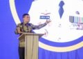 Gubernur Jawa Tengah Ahmad Luthfi memberikan sambutan usai menerima penghargaan Special Achievement Award dalam ajang Radar Kudus Award 2026. (Dok. for Lingkarjateng.id)