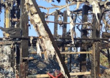 Gegara Puntung Rokok, Kapal Freezer Senilai Rp7 Miliar Ludes Terbakar di Sarang Rembang 25 Kapal kayu jenis freezer yang tinggal menyisakan rongga usai ludes terbakar pada Minggu, 2 Agustus 2026 dini hari. (Dok. for Lingkarjateng.id)