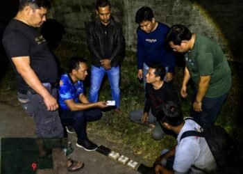 Satuan Reserse Narkoba Polresta Batang menangkap K pada Rabu (5/8) sekitar pukul 01.00 WIB di pinggir jalan masuk wilayah Dukuh Kemloko, Desa Sembung, Kecamatan Banyuputih. Foto :Dok.Polresta Batang/Lingkar