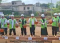 Bupati Semarang dan jajaran Forkopimda, bersama PT Jasa Marga Jogja-Bawen saat groundbreaking sejumlah fasilitas umum dan fasilitas sosial pengganti terdampak proyek strategis nasional Jalan Tol Bawen-Yogyakarta. Foto : Lingkar Network / Hesty Imaniar