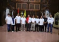 KONI Kabupaten Kudus saat melakukan audiensi bersama Bupati Kudus Sam’ani Intakoris di Pendopo Kabupaten Kudus, Jumat (9/10). Foto : Nisa Hafizhotus Syarifa/Lingkar
