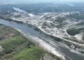 Foto udara proyek pembangunan Bendungan Karangnongko di Kecamatan Kradenan, Kabupaten Blora. (Dok. Kementerian PU/Lingkarjateng.id)