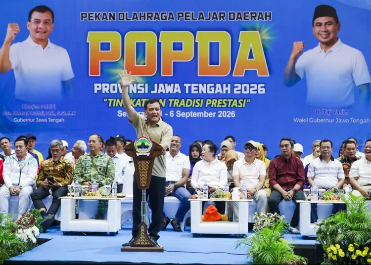 Gubernur Jawa Tengah, Ahmad Luthfi, saat membuka POPDA Jateng 2026 di GOR Jatidiri, Kota Semarang, Selasa, 1 September 2026. (Humas Pemprov Jateng/Lingkarjateng.id)