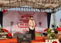 Bupati Kendal, Dyah Kartika Permanasari, menghadiri rangkaian kegiatan Peringatan HUT ke-81 PMI di Desa Caruban, Kecamatan Ringinarum, Sabtu, 19 September 2026. (Anik Kustiani/Lingkarjateng.id)