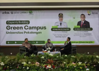 Wakil Wali Kota Pekalongan Balqis Diab dalam kegiatan Capacity Building Penguatan Mindset Green Campus di Auditorium Gedung C Lantai 3 Universitas Pekalongan (Unikal), Kamis (10/9/2026). Foto : Fahri Akbar/Lingkar