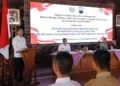 Bupati Kudus, Sam’ani Intakoris saat membuka acara Seminar Kebangsaan  di Pendopo Kabupaten Kudus, Rabu (16/9/2026). Foto : Nisa Hafizhotus Syarifa/Lingkar