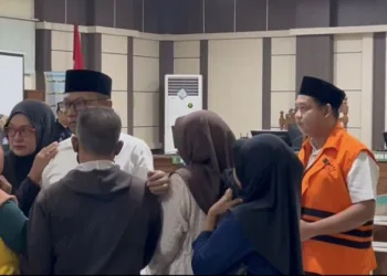 Suasana sidang tuntutan tiga kepala desa dalam tindak pidana korupsi pengisian perangkat desa di Pengadilan Tipikor Semarang, Rabu, 23 September 2026. (Rizky Syahrul Al-Fath/Lingkarjateng.id)