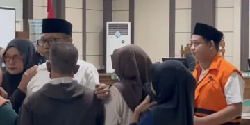 Suasana sidang tuntutan tiga kepala desa dalam tindak pidana korupsi pengisian perangkat desa di Pengadilan Tipikor Semarang, Rabu, 23 September 2026. (Rizky Syahrul Al-Fath/Lingkarjateng.id)