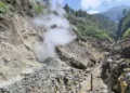 Kondisi kawah sekaligus sumber air panas yang ada di dalam kawasan DTW Candi Gedong Songo Gunung Ungaran di Desa Candi, Kecamatan Bandungan, Kabupaten Semarang, Selasa, 1 September 2026. (Hesty Imaniar/Lingkarjateng.id)